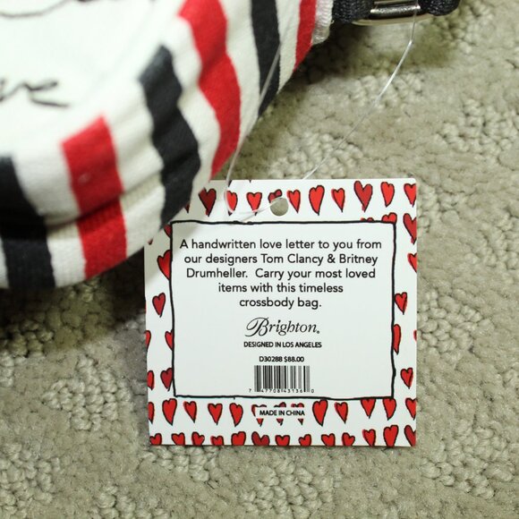 BRIGHTON Lovely "LOVE SCROLL" Canvas Crossbody Bag/Purse NWT - - Picture 4 of 12